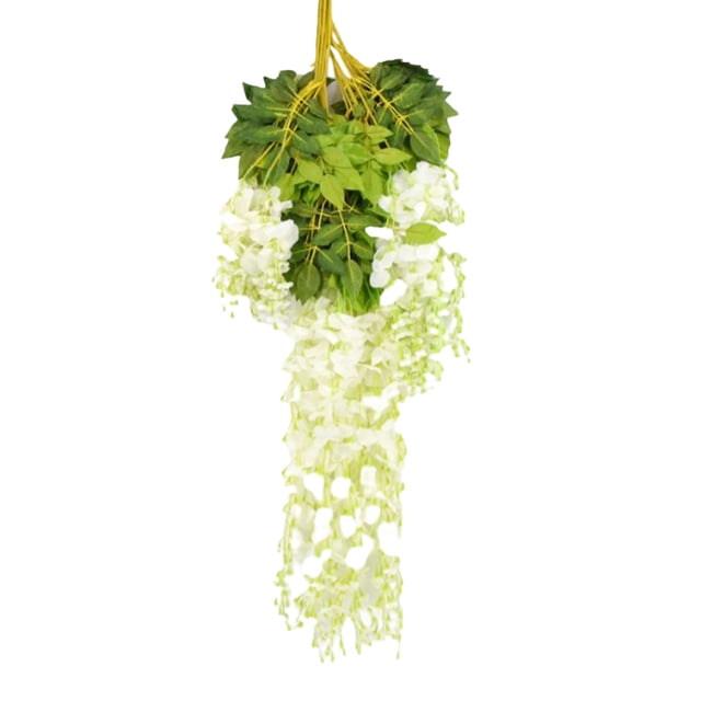 Toystoory Cadena de flores de seda artificial 110 cm oficina al aire libre plantas falsas simulación vides colgantes fiesta Hotel decoración de la Decoración Blanco Toystoory HA069932-01