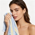thumbnail image 7 of 1pc Stripe Cotton Towels for Bathroom, Large 27 x 13 Inch, Soft and Absorbent Hand Dry Towels, Home Soft Towel for Hotel, Bath, Blue, 7 of 7