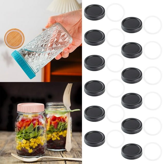 Food Storage Sealable 86mm Jar Lids Bundle for Leakproof Reusable Canning Containers—Sturdy Caps for Kitchen and Outdoor Use 86mm+86mm 12pcs 12PCS