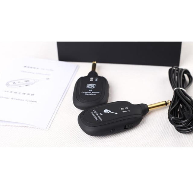 Sistema de guitarra inalámbrico, de transmisor y receptor recargable, latencia de 4 ms 50 instrumentos musicales eléctricos CUTICAT Sistema inalámbrico de guitarra Uhf