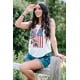 thumbnail image 4 of ABPHQTO Camiseta de tirantes con bandera estadounidense de girasol patriótico blanco para mujer, 4 of 5