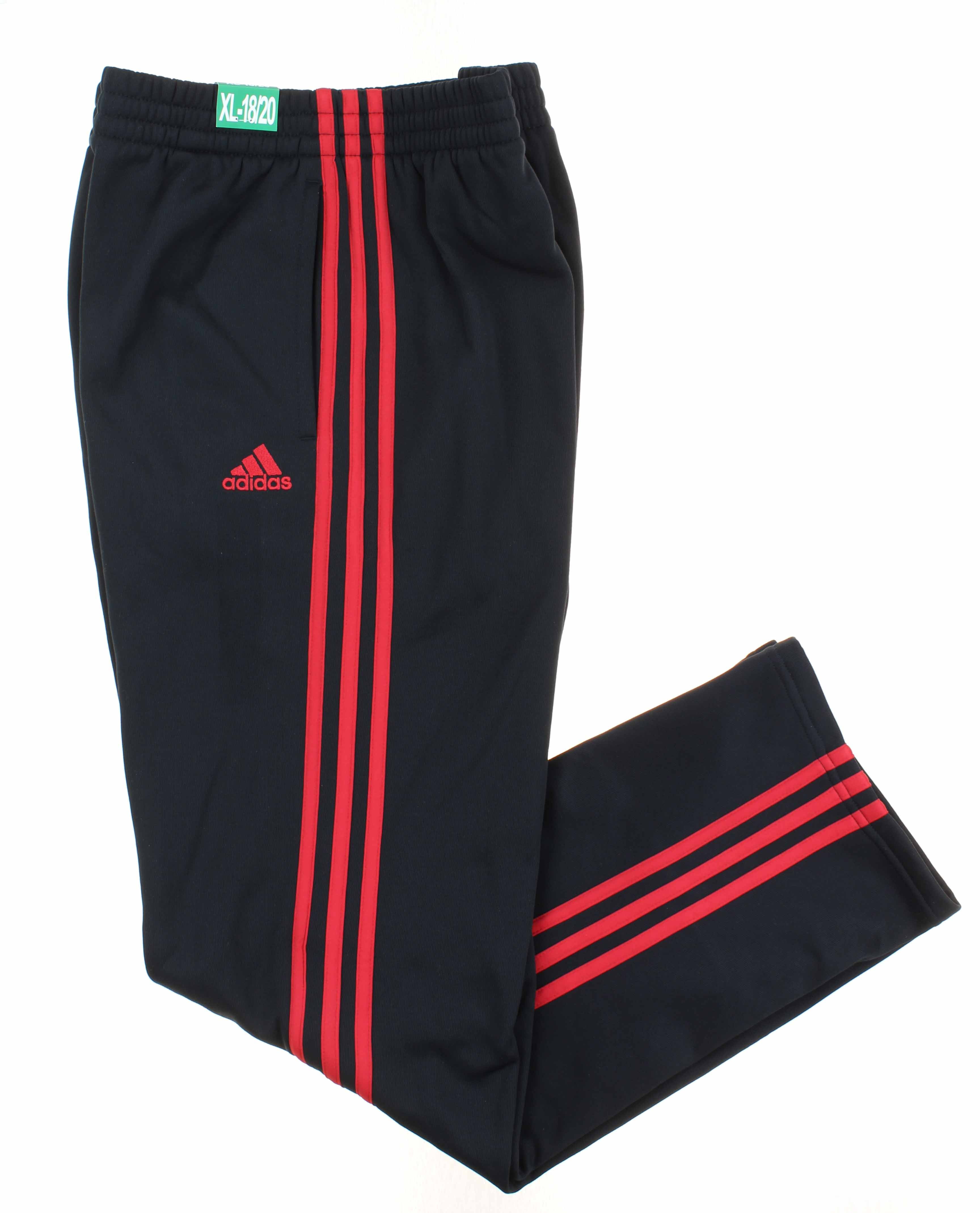 youth red adidas pants