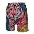 thumbnail image 4 of Pofeuu Pink Tiger Gold Leaves Prin Men's Swim Trunks Quick Dry Bathing Suit Swimming Board Shorts Mesh Lining Beach Swimwear-X-Large, 4 of 6