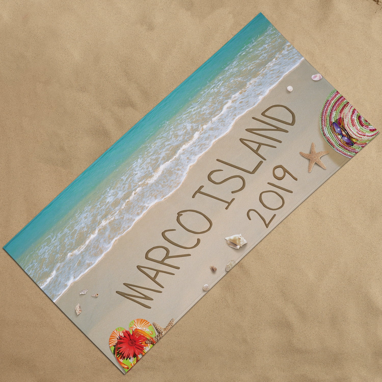 beach towel on sand