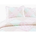 thumbnail image 2 of Cozy Line Rosa Floral Patchwork Reversible Cotton Quilt Bedding Set Twin 2 Piece, 2 of 8
