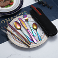 thumbnail image 3 of ReaNea Rainbow Portable Utensils, Stainless Steel Travel Camping Cutlery Flatware Silverware Set 8 Pieces, 3 of 9