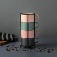 thumbnail image 5 of Thyme & Table 4 Pack Stacking Mugs, Reactive Mix of Colors 11.1 fl oz, Stoneware, 5 of 5