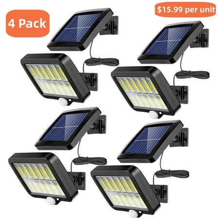 

4Pack Solar Street Light Outdoor Solar Flood Light 12000LM High Brightness LED Lamp 120 COB Solar Light Waterproof Security LED Flood Light for Yard Garden Fence