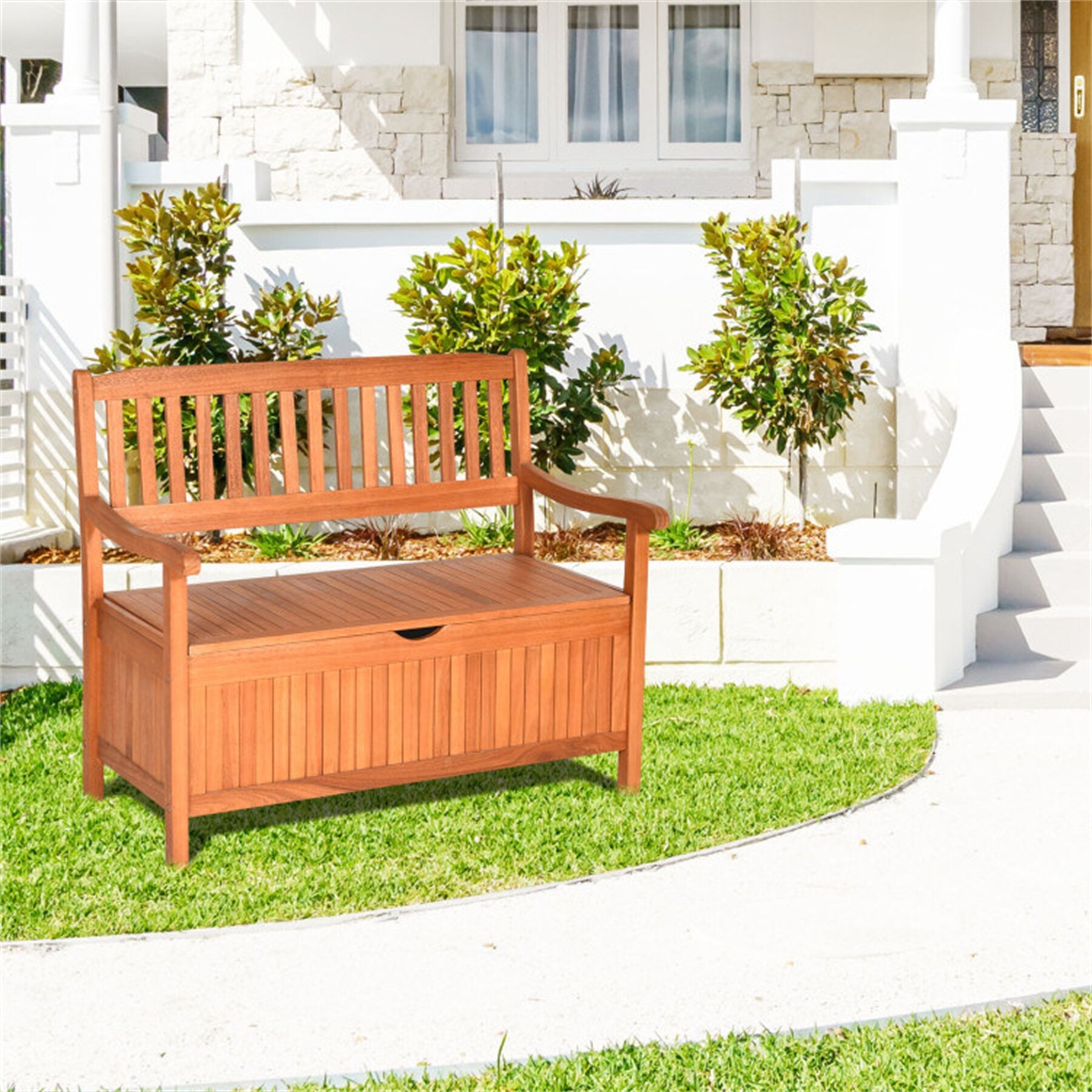 Scandinavian Outdoor Indoor Bench All-Weather Outdoor Bench With ...