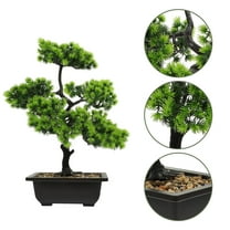 PAMINGONO Artificial Bonsai Tree for Decoration Made of Plastic Light Green Indoor Outdoor Never Fades 10 Inches