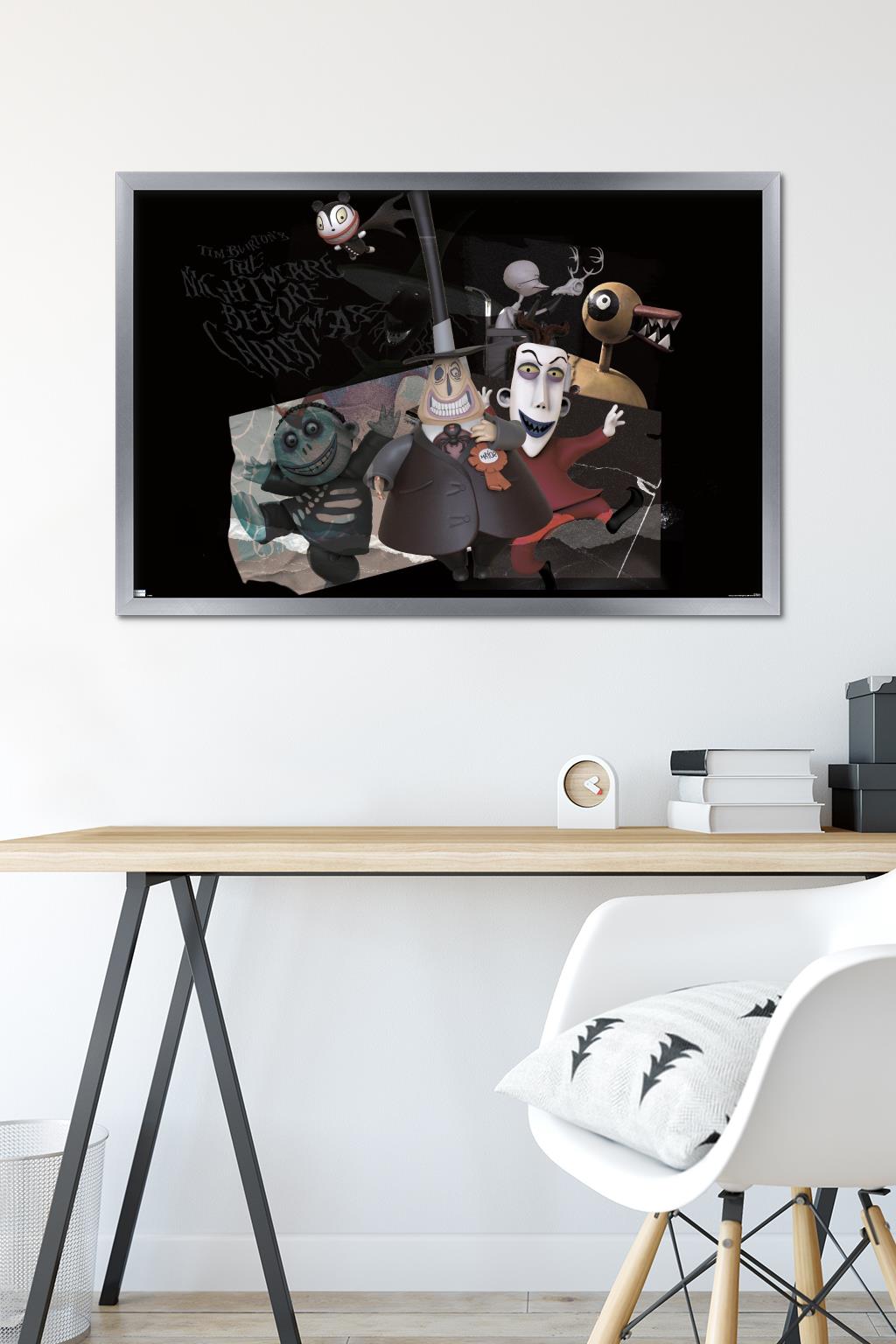 Disney Tim Burton's The Nightmare Before Christmas - Distorted Group Wall Poster, 22.375" x 34" Framed