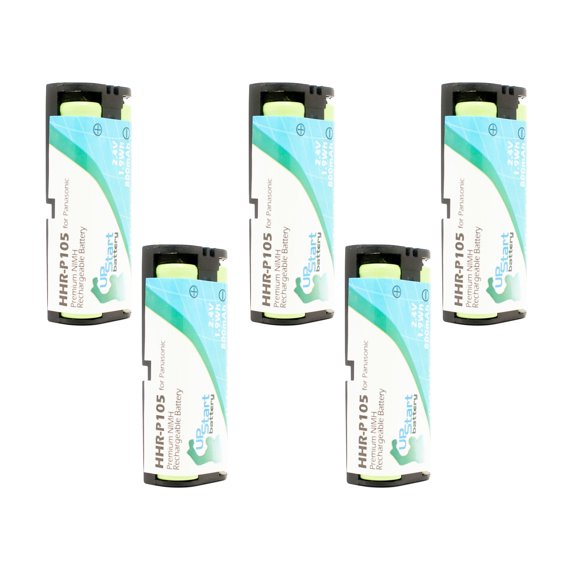 5x Pack - Toshiba BT1009 Battery - Replacement for Toshiba Cordless Phone Battery (800mAh, 2.4V, NI-MH)