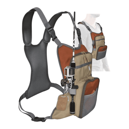 Mosiee Fly Fishing Chest Pack for Beginners Advanced Anglers Tackle Storage Backpack