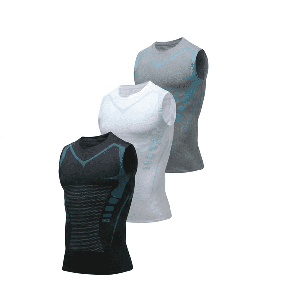 Evdexr Compression Shirts for Men Crew Neck Sleeveless Tank Tops Summer 2026 Muscle Athletic Athletic Tank Top Mesh Basic Gym Shirt Black M