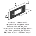 thumbnail image 5 of Amerock Medora 3-3/4 inch (96mm) Center-to-Center Rectangle Matte Black Cabinet Pull Backplate, 5 of 6