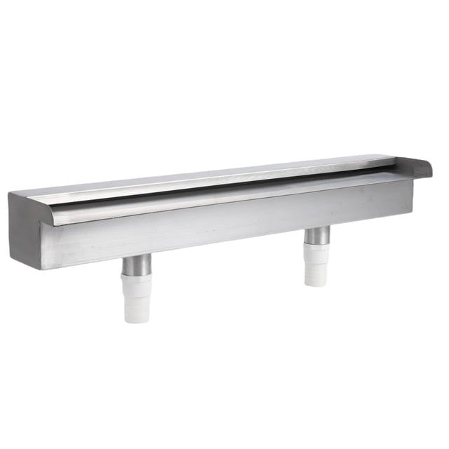 Edtara Outdoor Waterfall Spillway Fountain, Stainless Steel Design With Colorful Led Light for Pool, Garden, or Pond