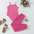 thumbnail image 2 of Kaemgyyd Toddler Girl Clothes Summer Outfits Cute Ribbed Sleeveless Bodysuit Romper and Cinch Bottoms Pants 2 Piece Set 8-13 Years, 2 of 3