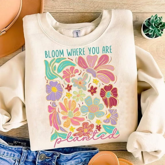 Mental Health Matters Sweatshirt, Bloom Where You Are Planted Shirt, Floral Emotional Support Pullover, Self Care Coquette Sweatshirt, Girly Uplifting Gift
