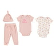 thumbnail image 2 of Chick Pea Baby Girl 4 Pc Jogger Outfit Set, Sizes Newborn-24 Months, 2 of 2