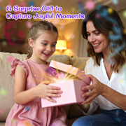 Bonaok Bluetooth Wireless Karaoke Microphone, Portable Handheld Karaoke Machine with LED Lights, Bluetooth Microphone Speaker Singing Gift for Kids Adults(Purple)