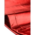 thumbnail image 5 of Unique Bargains Jupe Courte Mini à Taille Haute Holographique pour Femme, Métallique, Ligne A, Fermeture Éclair devant, Rouge, M, 5 of 5