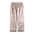 thumbnail image 5 of Fancifize Girls Boys Casual Silky Satin Pajamas Button Down Short Sleeve Top Pants Loungewear Sleepwear Soft Nightwear for Kids, 5 of 5