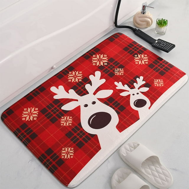 EGNMCR Area Rug, Rugs for Bedroom, Bath Rugs Christmas Bath Mat For Bathroom Christmas Bathroom Blanket Non Slip Bathtub Blanket Bathroom Tub Shower Blanket Washable Bathroom Mats