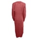 thumbnail image 4 of VISgogo Vestido de Punto de Manga Larga para Mujer, Patrón de Ganchillo Color sólido Acanalado Cuello Redondo Casual Fiesta de Club Largo de una Pieza VISgogo  moda, 4 of 5