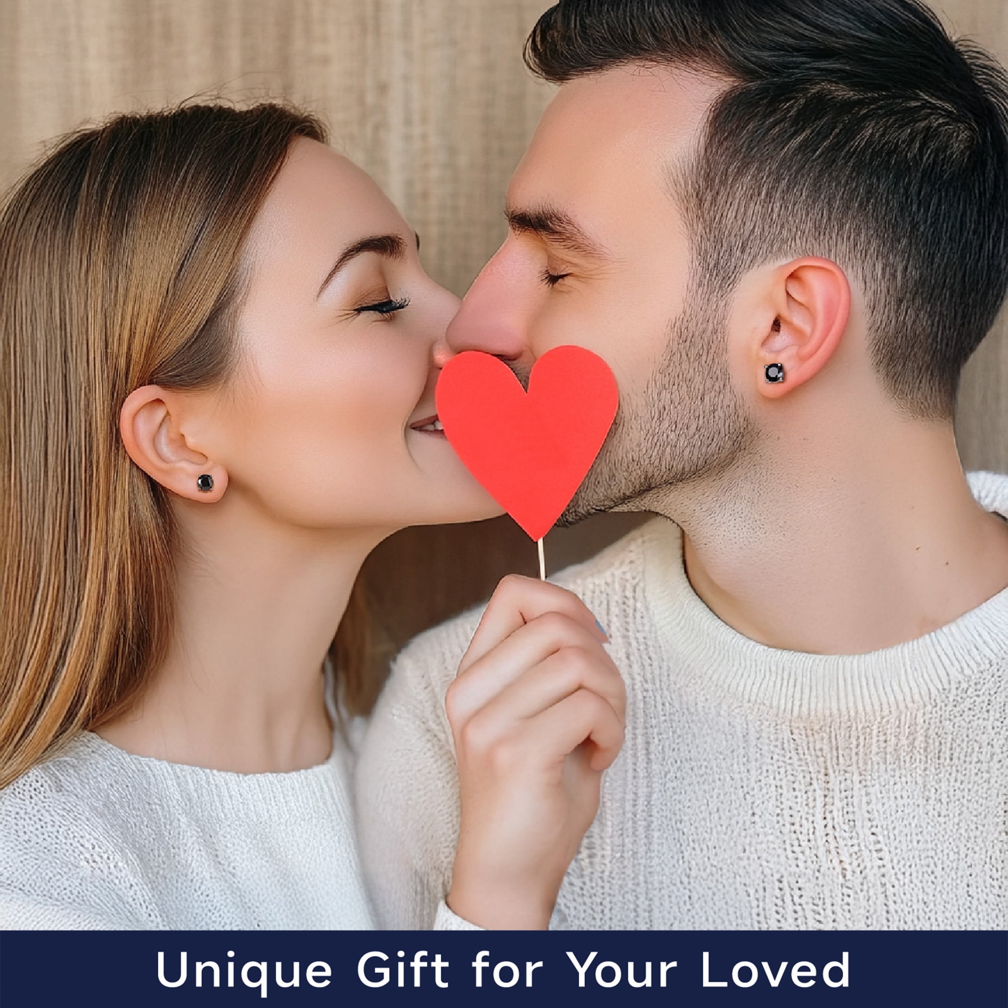 MomentWish Black Moissanite Stud Earrings for Men,2 Carat D Color VVS1 Simulated Diamond 925 Sterling Silver Solitaire Earrings