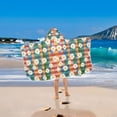 thumbnail image 2 of Yayeee Kids Hooded Towel with Hand Pockets Beach Soft Absorbent Bath Wrap 50 x 23.5 inch, Green Checkered Daisy, 2 of 5