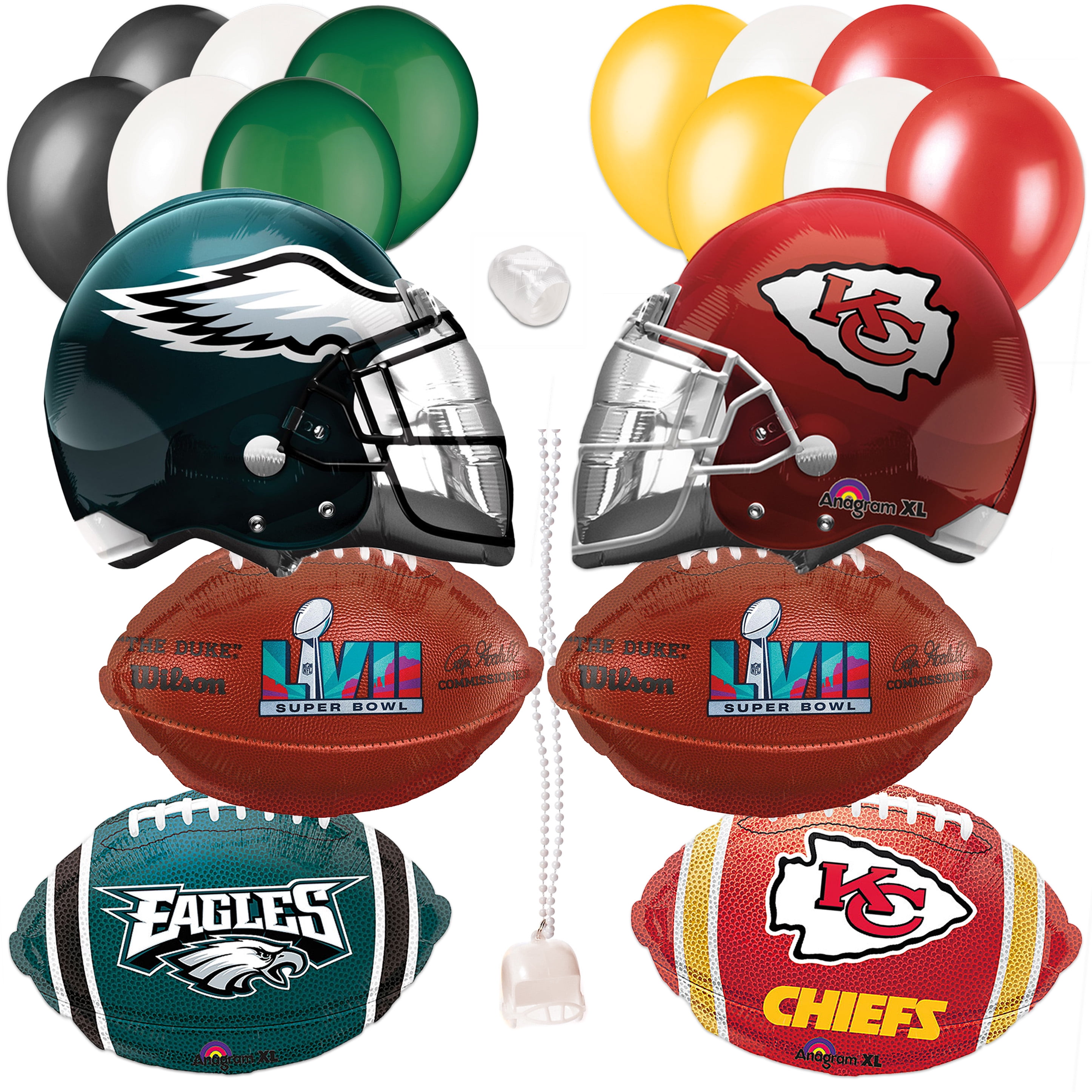 AFC NFC Championship Face Off Football Helmet Balloon Pack, 20pc