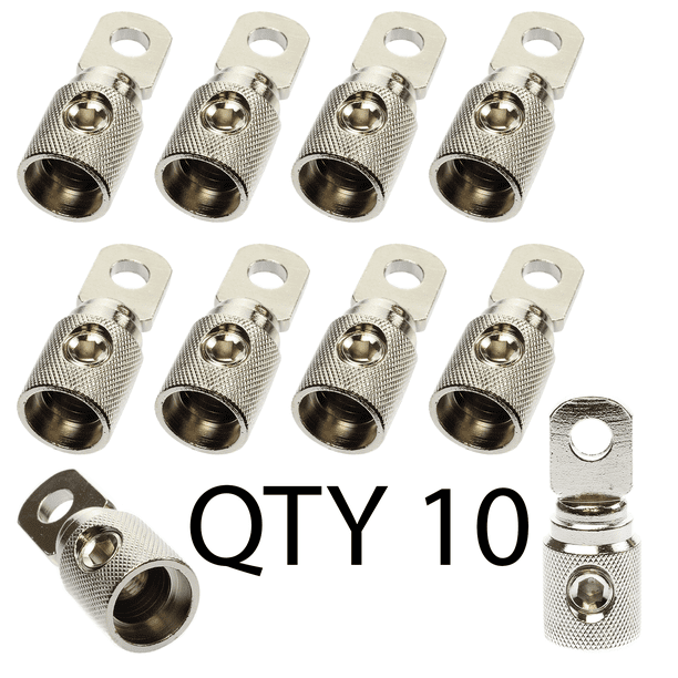 Voodoo 1 0 Ga Gauge Awg 5 16 Bright Nickel Set Screw Power Ring Terminal Walmart Com Walmart Com