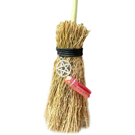Mini Broom Straw Witch Brooms with Hanging Crystal Pendant Decorations ...