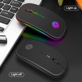 thumbnail image 2 of Ratón inalámbrico de 4 teclas para ordenador con USB 1600DPI, ratón óptico ergonómico recargable ajustable, accesorio de viaje para oficina Juegos de teclado y mouse para computadora Negro, 2 of 6