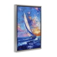 thumbnail image 3 of Stupell Industries Abstract Boat at Sunset Transportation Painting Gray Floater Framed Canvas Art Print Wall Art, 17 x 25, 3 of 9
