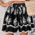 thumbnail image 4 of Youyipin Womens Shorts Floral Printed Shorts Elastic High Waist Wide Leg Aline Flowy Boho Shorts Shorts For Women, 4 of 9