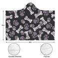 thumbnail image 3 of Wearable Blanket,Paw Prints and Bones Hooded Wearable Flannel Blanket for Adults & Teens,Winter Poncho Shawl Wrap Cape Cozy Anti-Pill,60"x80", 3 of 5