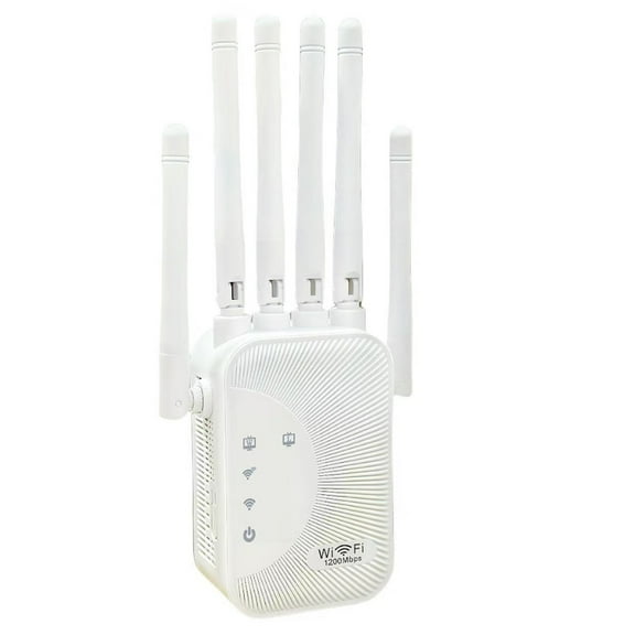 HaoXun 300M US Standard Dual Band WiFi Extender - 6 Antennas Wireless Signal Booster 2.4GHz & 5.8GHz High Power AP Router Repeater for Home and Office Use