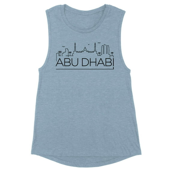 Skyline Abu Dhabi Women's Muscle Tank Medium Stonewash Denim