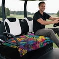thumbnail image 4 of Bulopur Palm Tree Golf Seat Covers for Cart Washable Golf Cart Seat Towel Blanket with 4 Front Pockets& Nonskid Bottom Fits for EZGO, Yamaha, Club Car, 4 of 8