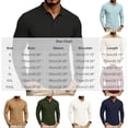 thumbnail image 4 of Zivyakyro Long Sleeve Mens Polo Shirt Fall Collared Button with Pocket Textured Solid Slim Officewear Shirts Green M, 4 of 8