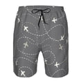 thumbnail image 4 of Kll Airplane Routes Around The World Men'S Casual Summer Beach Shorts Hawaiian Shorts With Pockets-3x-Large, 4 of 9