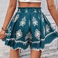 thumbnail image 5 of Levmjia Womens Fashion Shorts High Waisted Bohemian Printed Wide Leg Casual Shorts With Elastic Waistband Soft Fabric For Vacation Beach and Daily Wear, 5 of 9