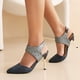 thumbnail image 4 of Zapatos de mujer Sandalias con banda elástica Súper tacón alto Punta puntiaguda Casual Stilettos a cuadros Wmkox8yii hfjk4225, 4 of 8