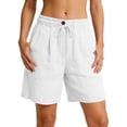 thumbnail image 2 of Horkkom High Waisted Shorts Women Drawstring Solid Color Straight Leg Shorts Loose Summer Comfy Shorts, S-3XL, 2 of 6