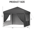 thumbnail image 4 of 10x10 FT Pop Up Outdoor Canopy Tent with 4 Removable Sidewalls – Waterproof & UV Resistant Gazebo – Adjustable Height, Portable Sun Shade Shelter with Roller Bag – Ideal for Parties, Events, Backyard, 4 of 11