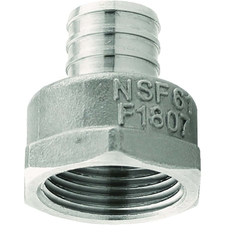 Plumbeeze Adapter PE-PS-FA07 - Durable Stainless Steel PEX FPT PEX Adapter - 0.75 x 0.75 in