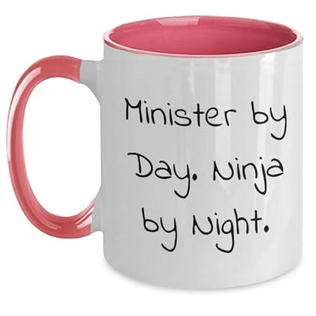 

Minister By Day Ninja By Night. Christmas Unique Gifts from Friends - Unique Two Tone Coffee Mugs for Minister