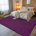thumbnail image 5 of Dark Purple 5x7 Area Rugs, Farmhouse Burlap Solid Brown Color Modern Linen Texture Non-Skid Rubber Backing Large Rectangle Rugs - Living Room Bedroom Home Office, Indoor Floor Carpets Washable Rug, 5 of 9