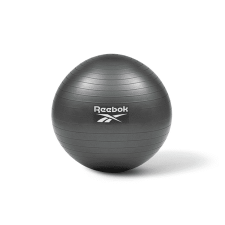 Reebok 65cm PVC Exercise Ball, Black, Hand Pump Included